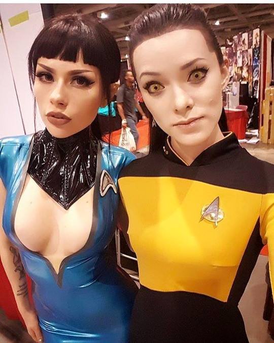 Vera Bambi as a Vulcan, Joanie Brosas as Data